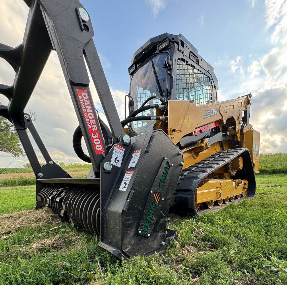 Heavy machinery skid steer used for tree and pasture clearing