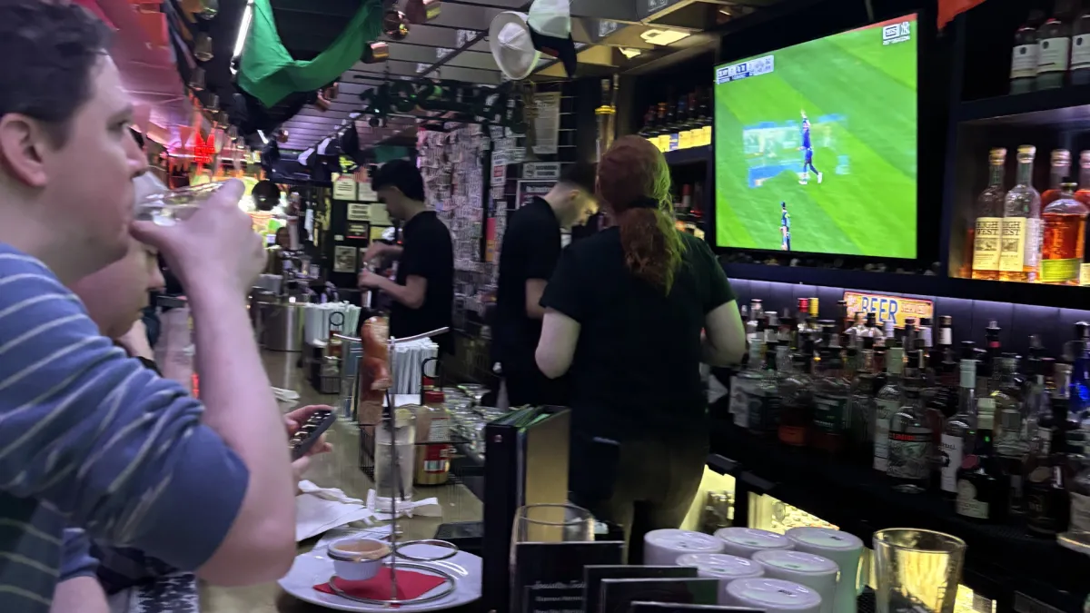 football game viewing bar Times Square NYC