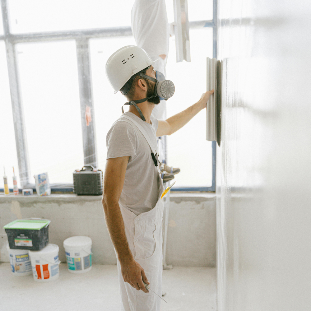 Plastering and wall repair before painting