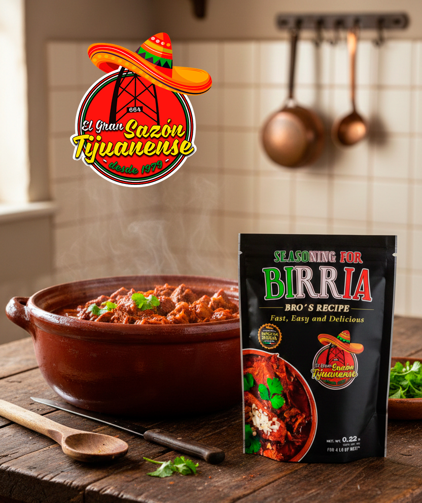 Plato de birria servida con tortillas y acompañamientos