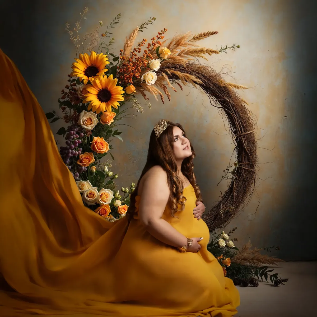 Soft, intimate studio maternity portrait- Fort Pierce