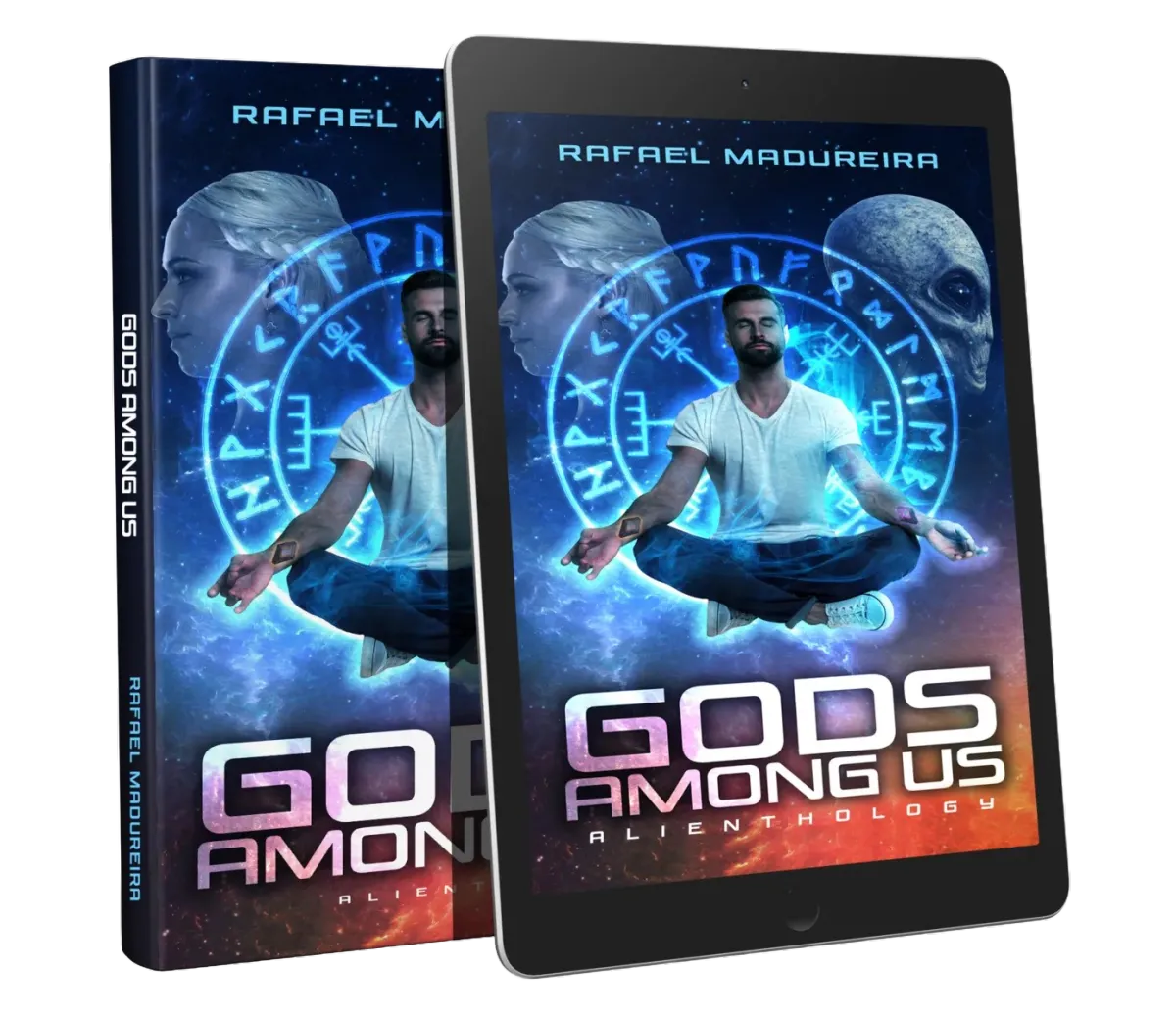 Cover of Gods Among Us: Alienthology with cosmic and alien- themed artwork.