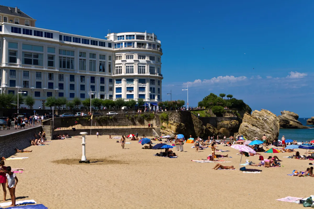 Hôtel du Palais Biarritz, historic five-star palace hotel overlooking Grande Plage on the Atlantic coast of France