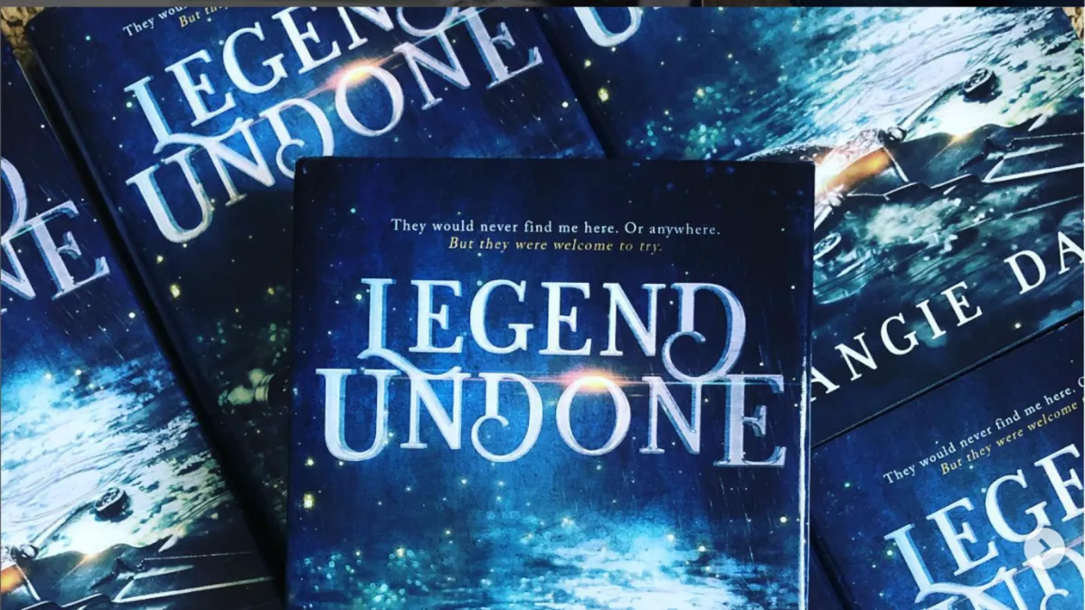 Legend Undone clean fantasy romance book cover stacked with blue cosmic fantasy design