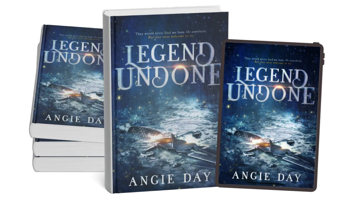 Legend Undone clean fantasy romance book shown in paperback stack and ebook formats