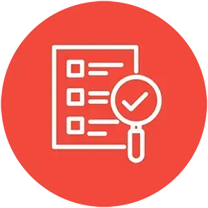 Compliance checklist and verification icon