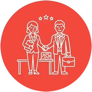 Business professionals shaking hands icon