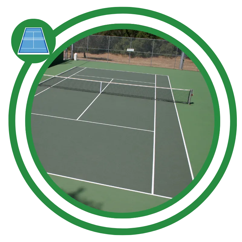 Tennis court color coating during resurfacing in Sonoma, CA