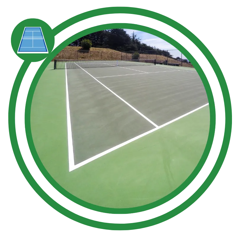 Tennis court resurfacing in Santa Rosa, CA with a renewed playing surface