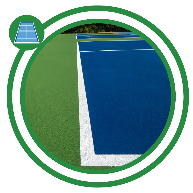 Resurfaced tennis court with fresh color in Napa, CA