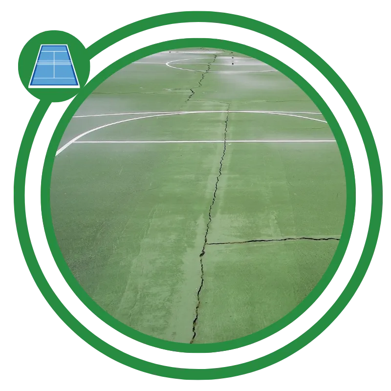 Tennis court in Napa, CA receiving professional repair service