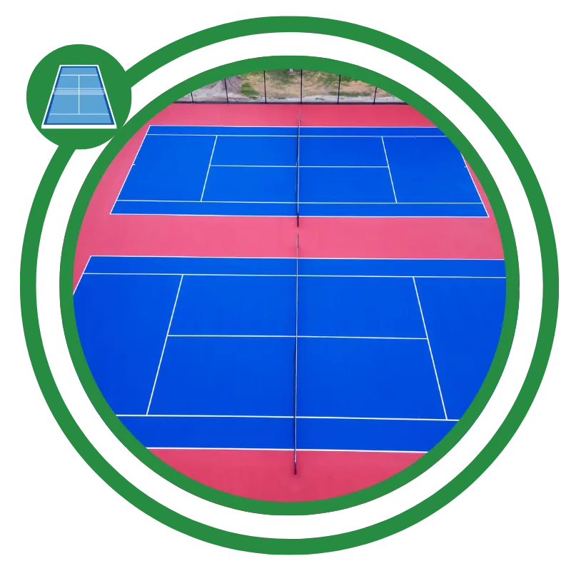 Asphalt and concrete tennis court built for lasting performance