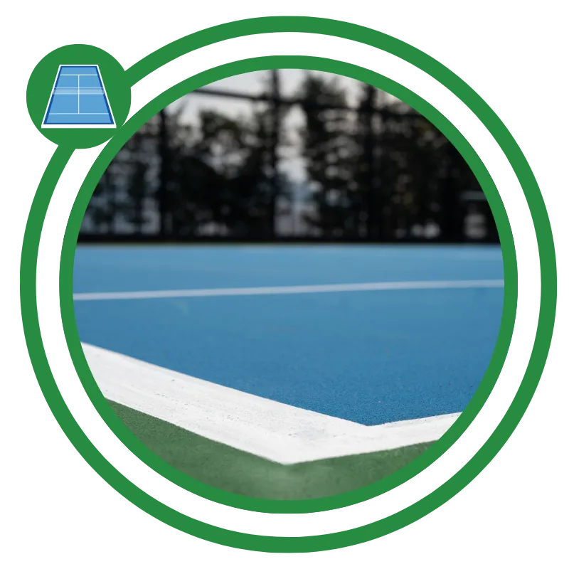 Court painting and line striping in Napa, CA on a clean tennis court