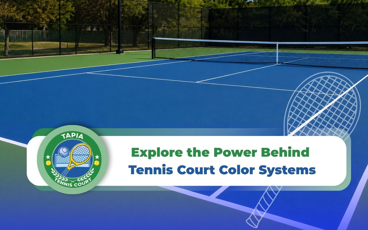Tennis court color systems designed to improve court visibility during play