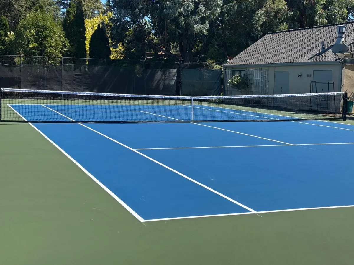 residential tennis court repair, Sonoma asphalt court restoration