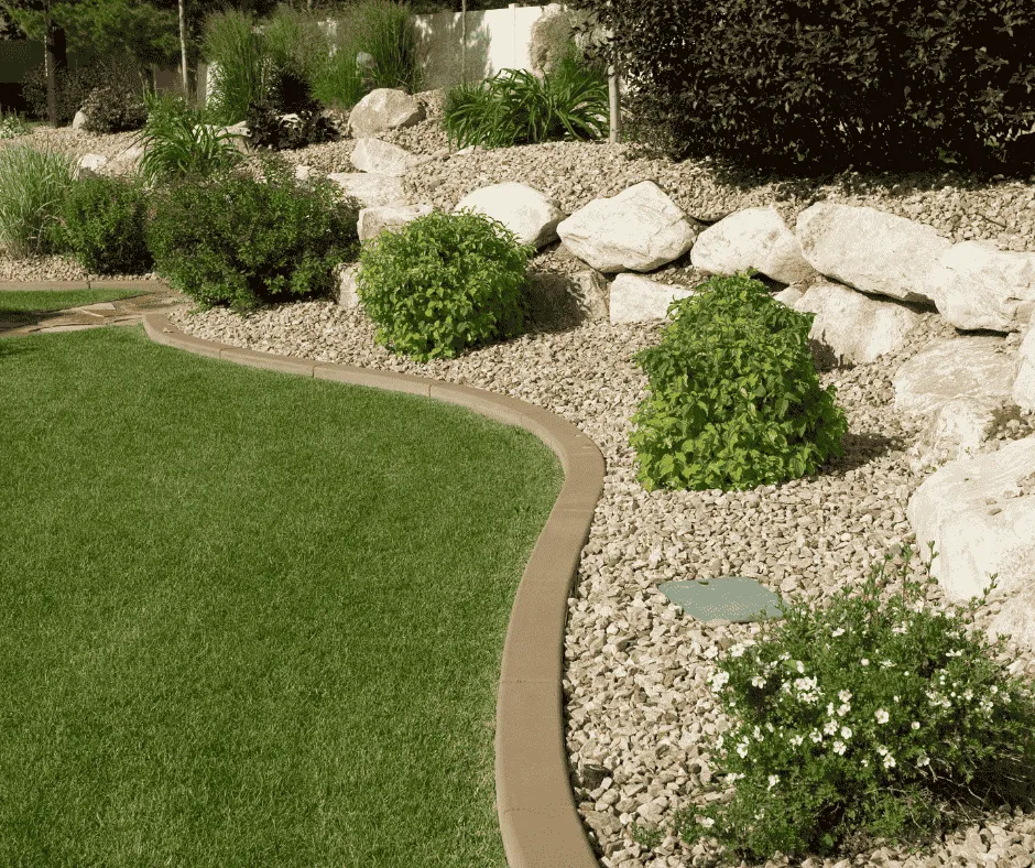 Complete landscape and hardscape makeover in a residential landscape bed by LVM Snow Removal in .