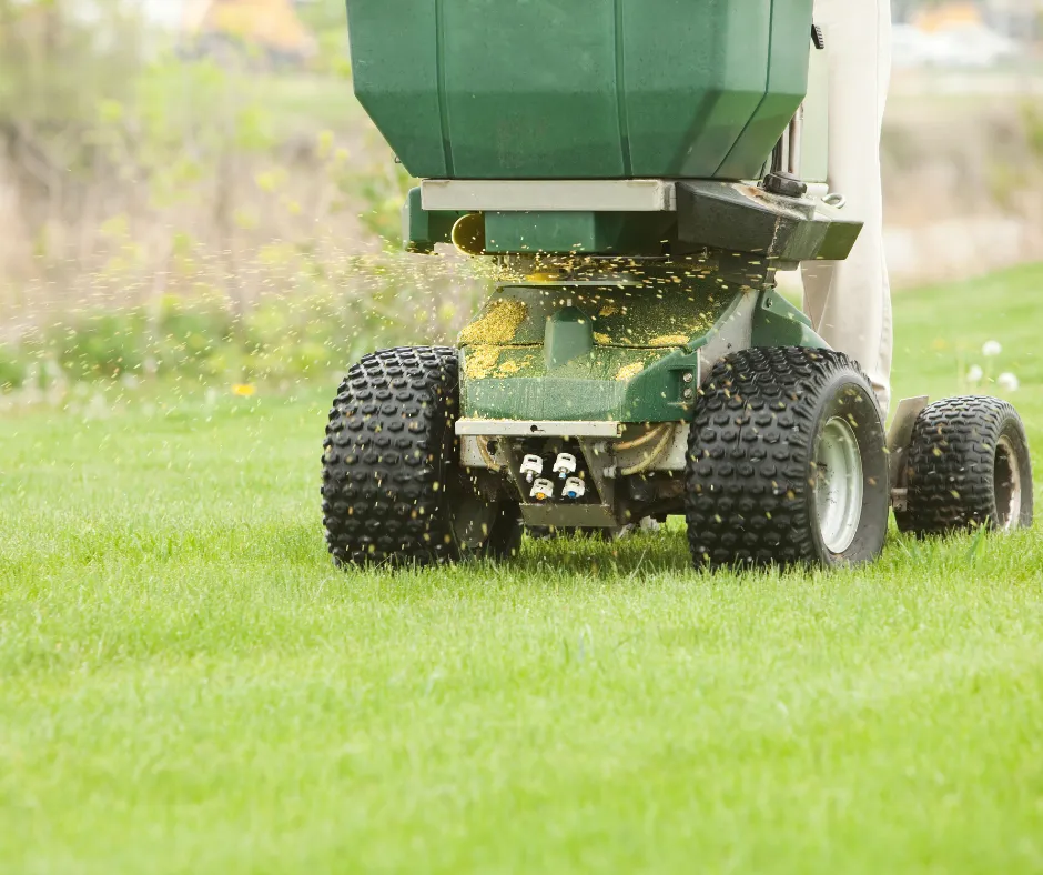 Team applying Lawn Fertilization to promote vibrant, healthy grass as a part of dedicated Lawn Maintenance services by LVM Snow Removal in .