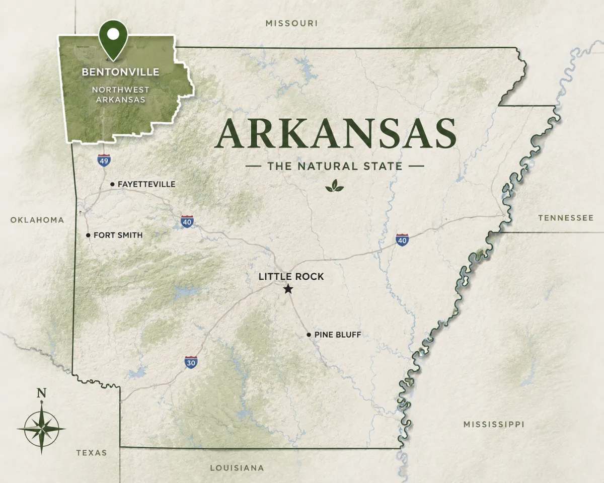 Northwest Arkansas map