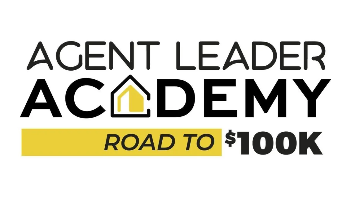 Agent Leader Academy logo: 'Road to $100k' - Your path to real estate success.
