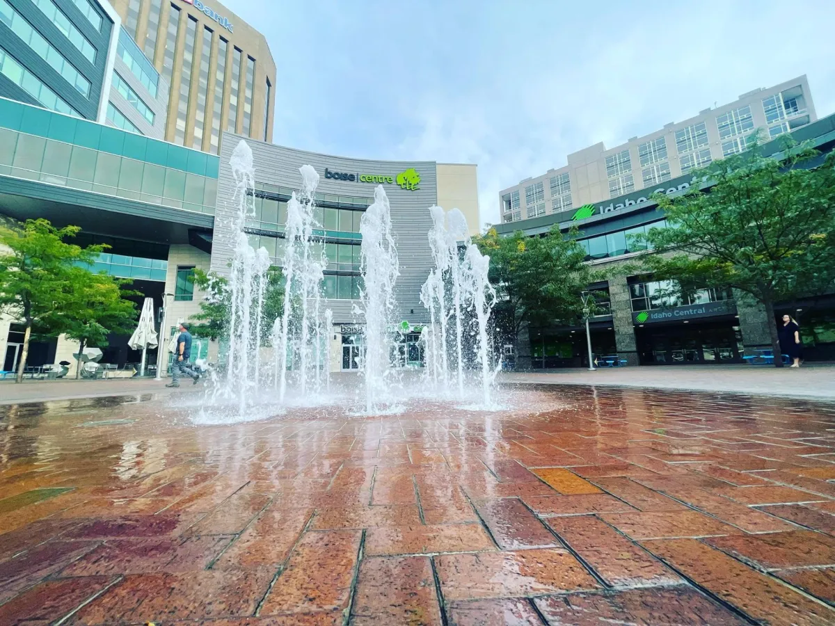 Fountains outside the Boise Centre. Join us April 15th & 16th for EQUIP event. Secure your ticket now!