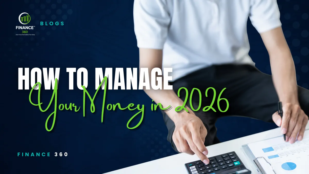 Person using a calculator to review finances for a blog about managing money better in 2026