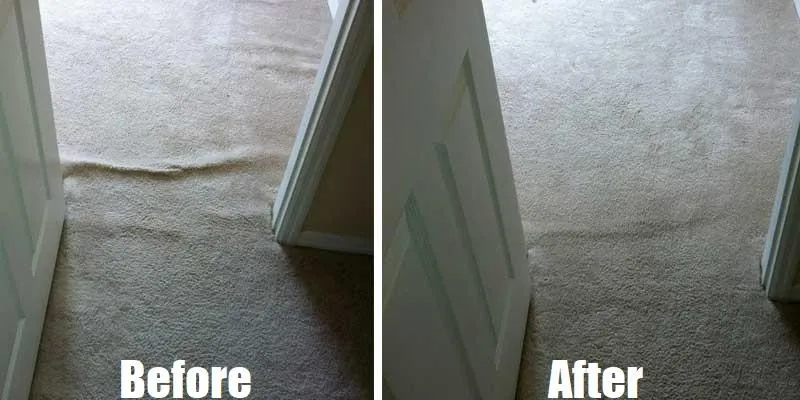 Palm Beach Carpet stretching company before and after pictures