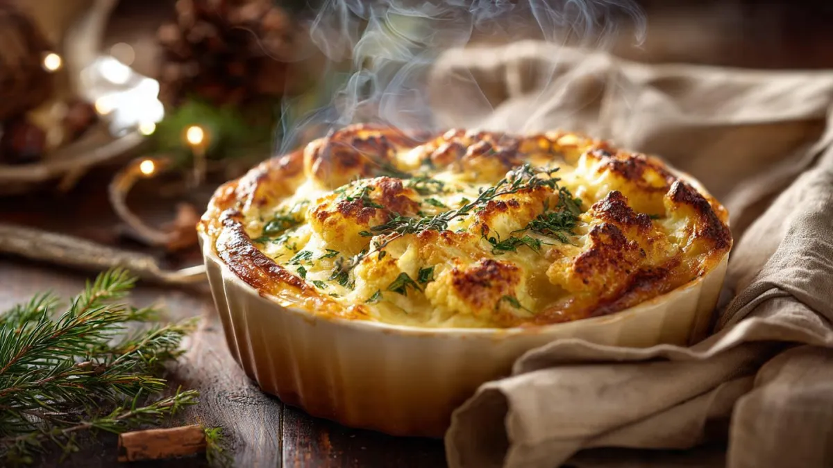 Cauliflower Au Gratin Keto Recipe for a Healthy Low-Carb Holiday Side