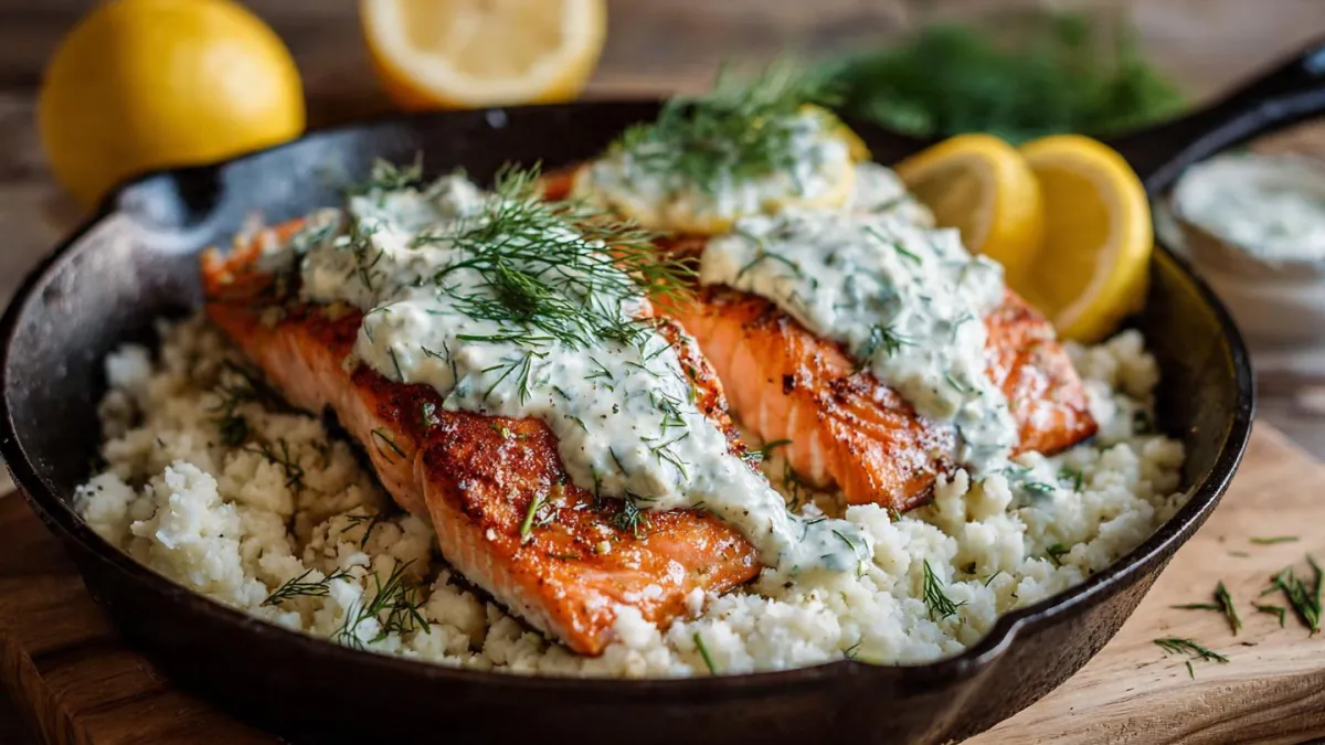 Wild Salmon with Creamy Dill Sauce (Keto & Anti-Inflammatory Recipe)