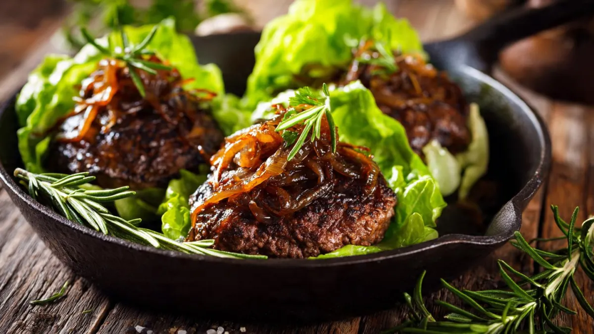 Bison Burger Recipe with Rosemary and Onion for Cellular Health