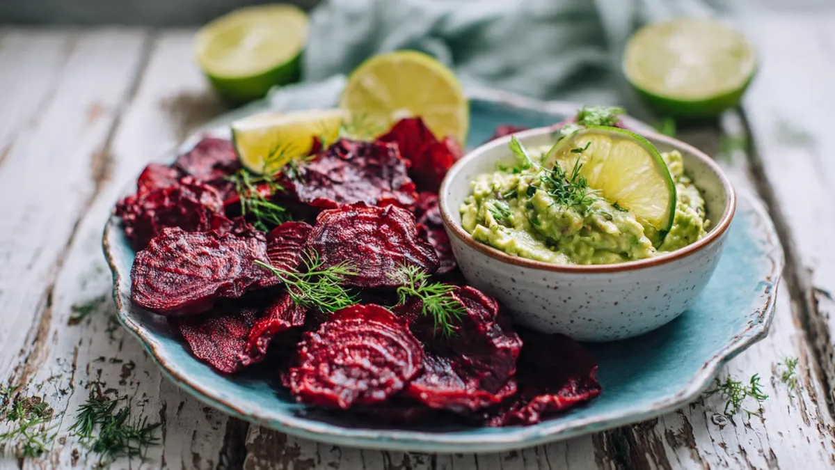 Beet Chips with Mango Guacamole for Detox & Gut Health