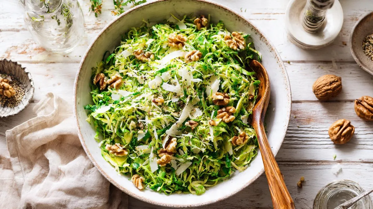 Shredded Brussels Sprouts Salad for Gut Health & Detox Support