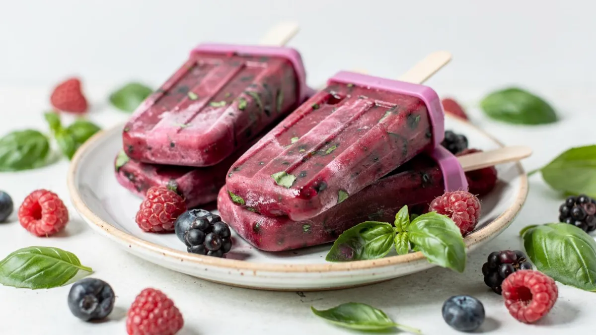 Creamy Berry Basil Pops Recipe for Cellular Hydration and Gut Health