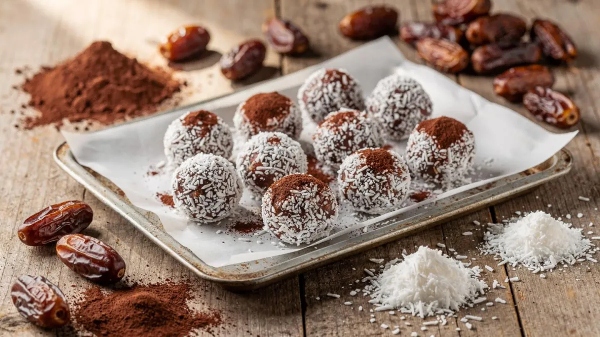 Carob Coconut Date Balls for Gut Health and Cellular Healing