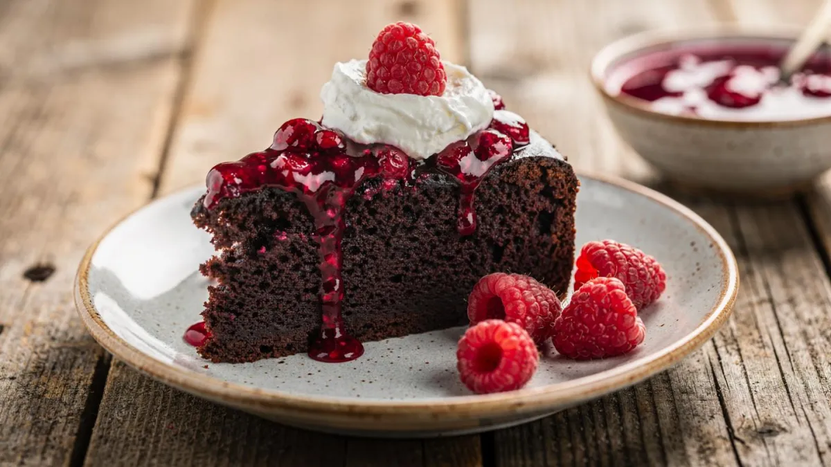 Chocolate Cake with Raspberry Compote for Cellular Healing