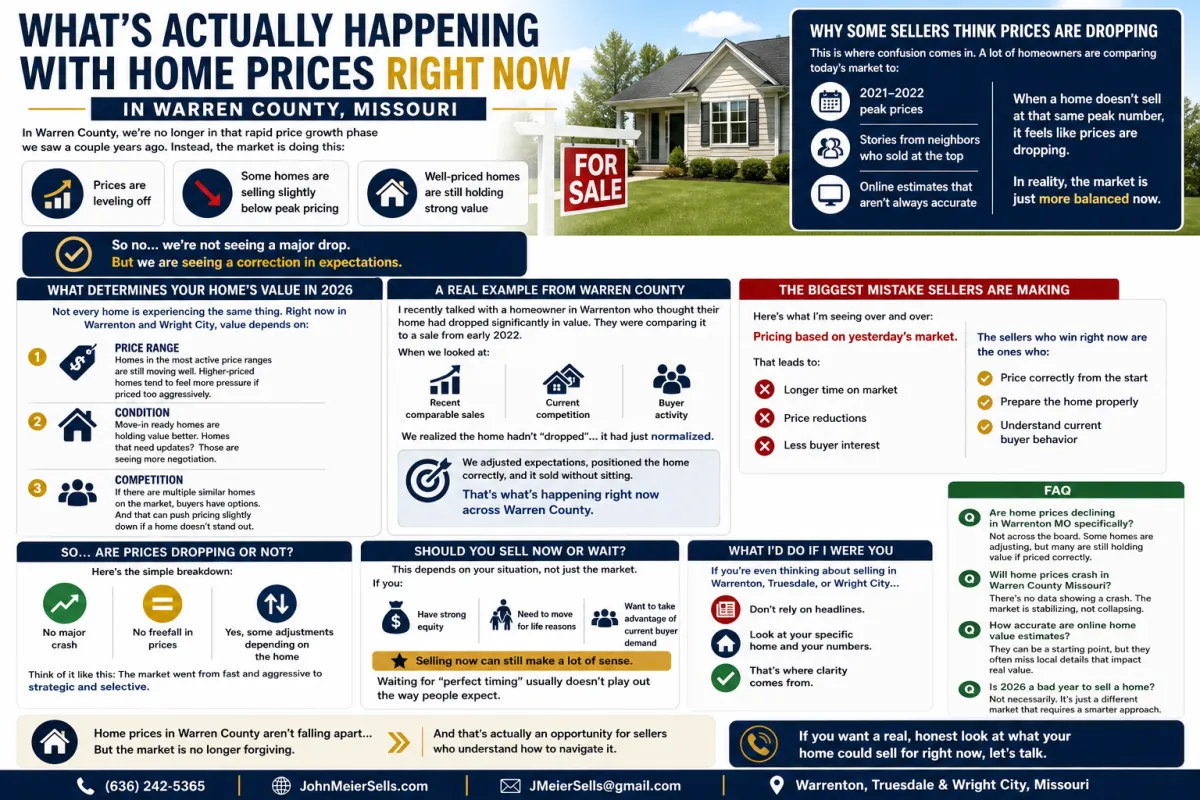 what is happening with home prices in Warren County Missouri 2026 housing market trends Warrenton MO home values