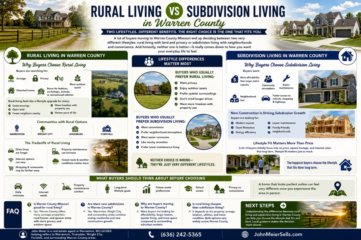 Rural Living vs Subdivision Living in Warren County