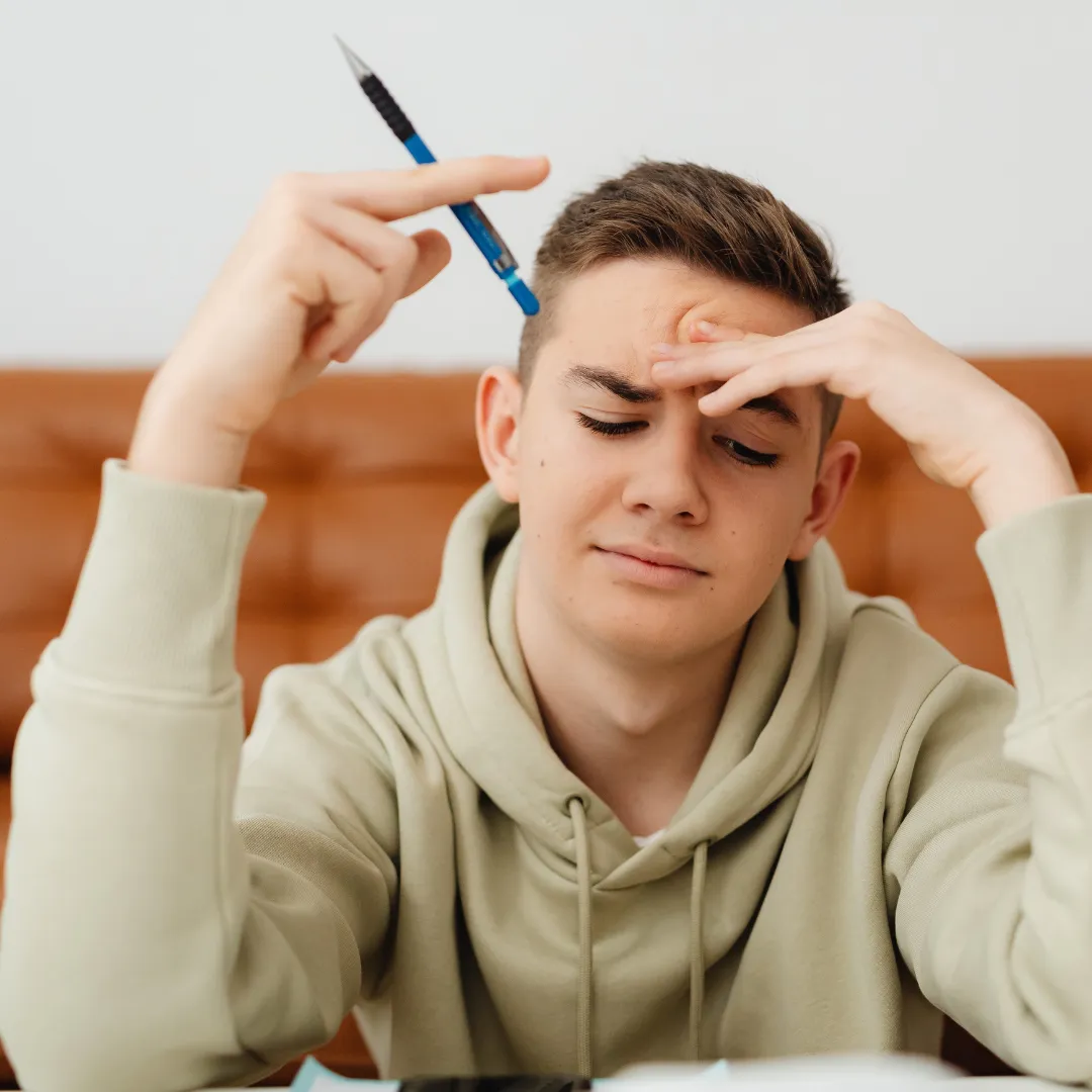 teen boy thinking