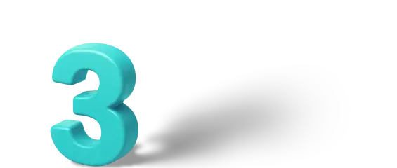 3D number "3"