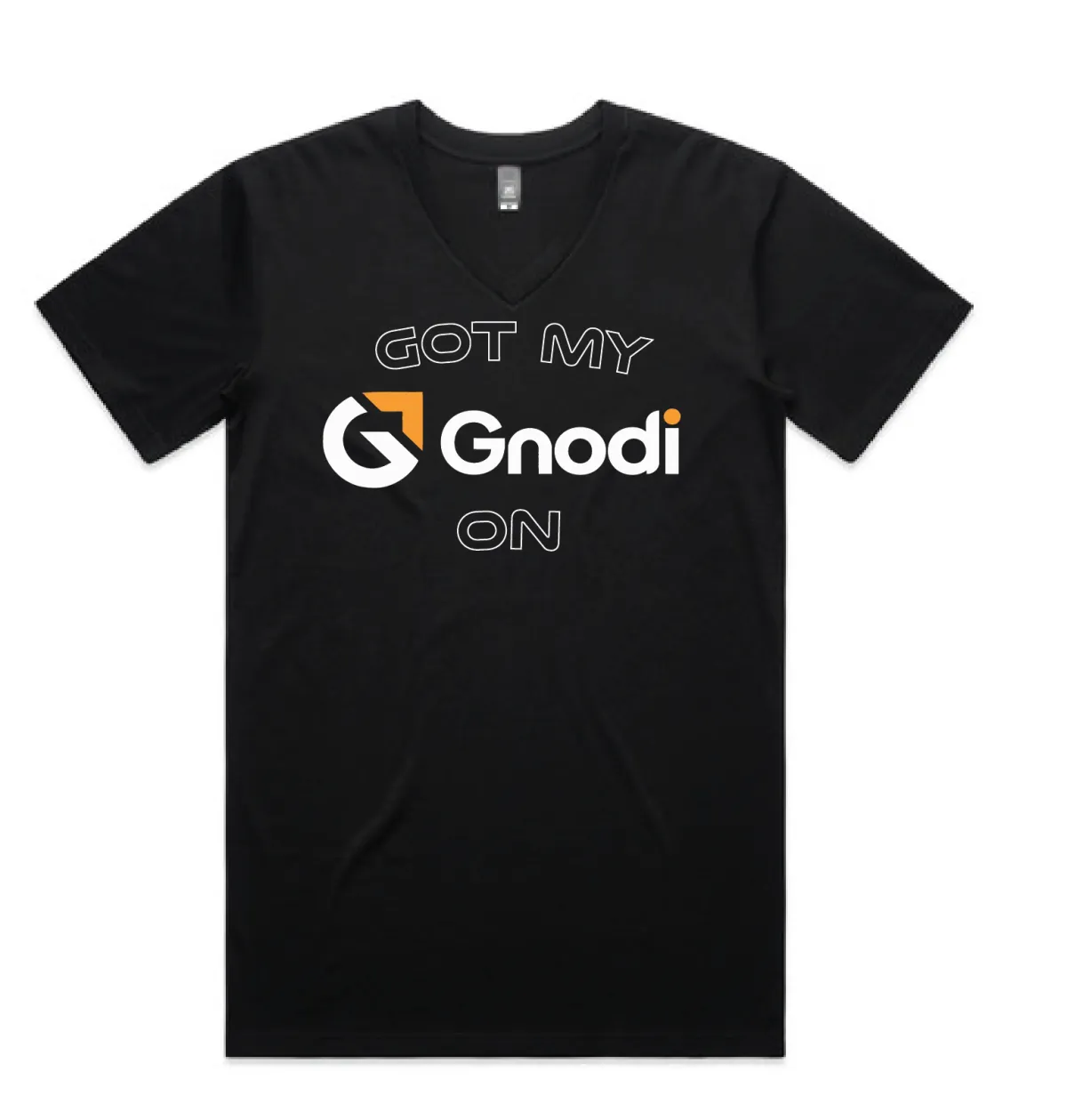 A flat lay of a GNODI WEAR oversized graphic tee with abstract patterns, styled with chunky sneakers and a minimalist watch on a light grey background. 1:1 aspect ratio.