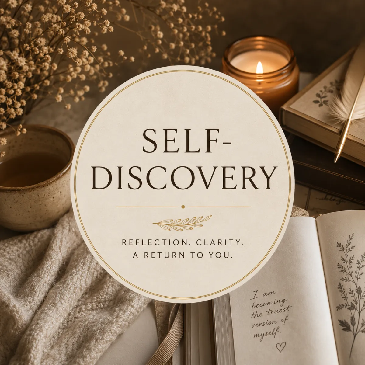 Self-discovery journaling prompts and personal growth reflections for women seeking clarity and connection