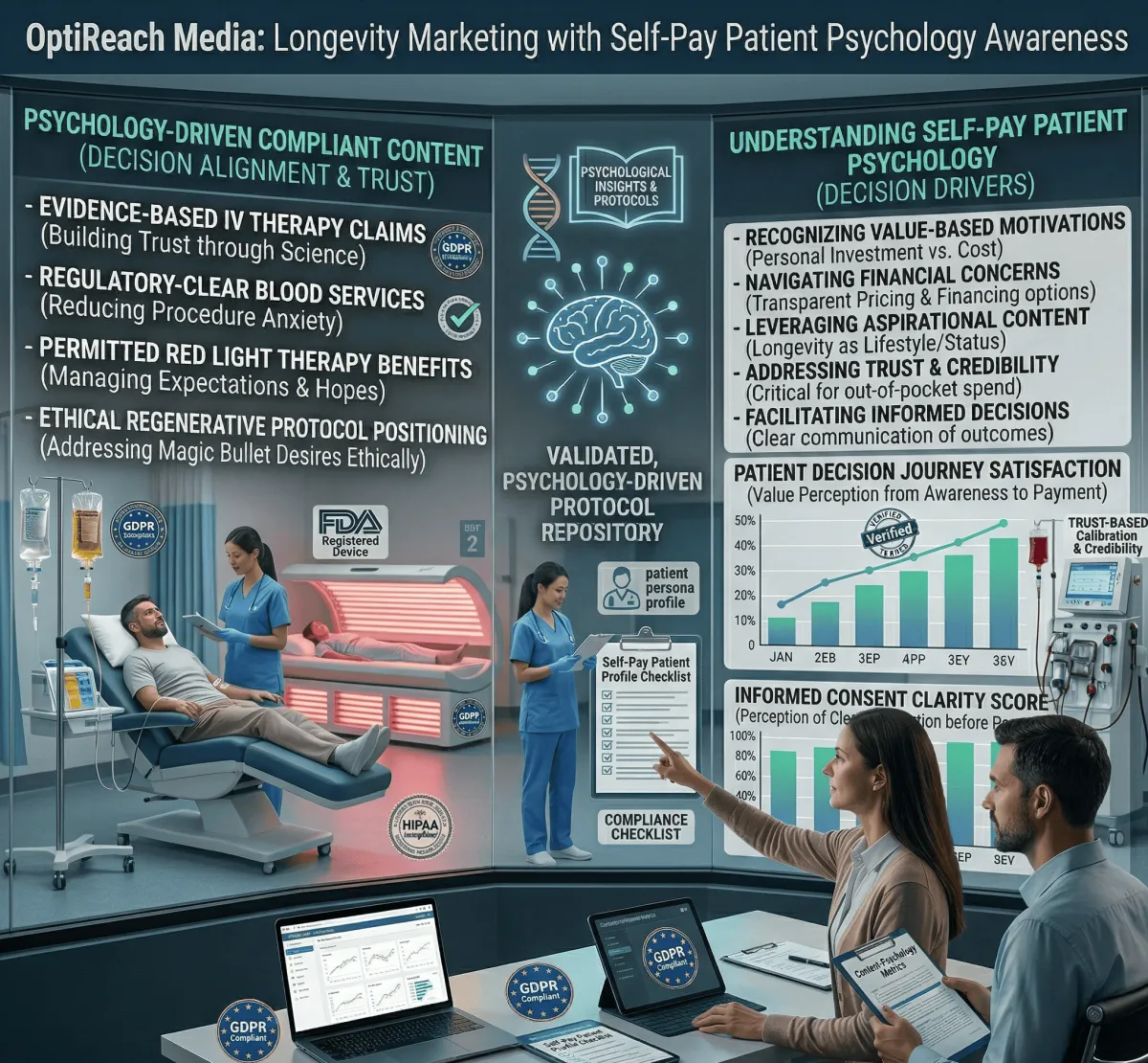 Self-pay patient decision psychology for longevity clinics addressing trust credibility and value-based motivation in cash-pay wellness marketing