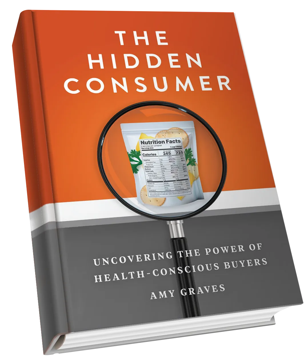 A 3D image of the book cover for The Hidden Consumer: Uncovering the Power of health-Conscious Buyer.