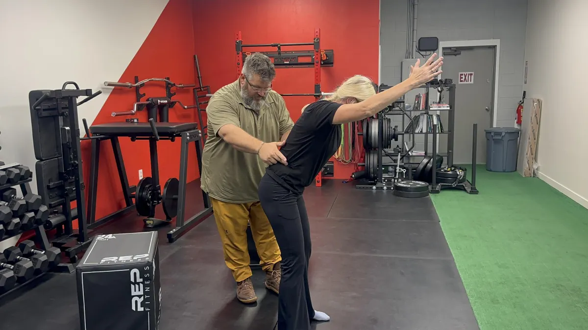chiropractor treating low back pain