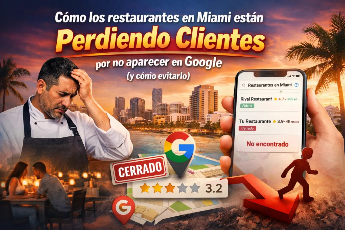 Cómo los restaurantes en Miami están perdiendo clientes por no aparecer en Google (y cómo evitarlo)