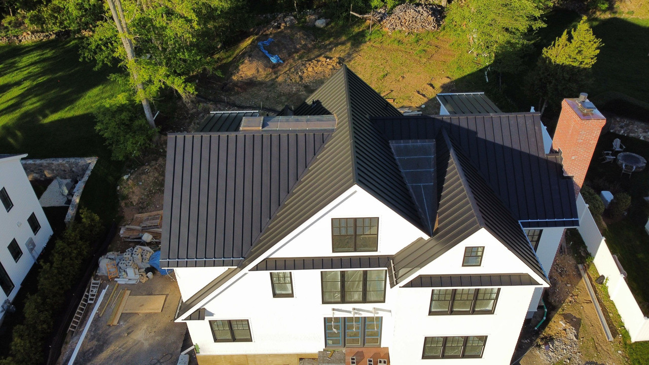 a roof with a few shingles