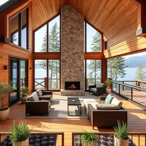 Completed home remodel in Lake Arrowhead, CA, blending modern and rustic design with serene outdoor views.