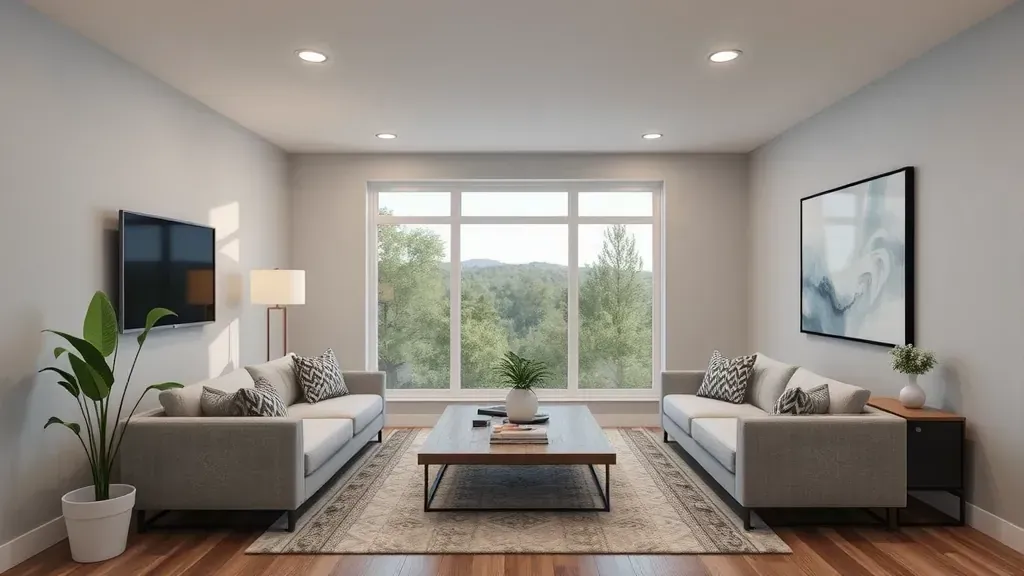 Virtual consultation setting for home remodeling in Mentone CA with design plans, materials, and tools displayed.