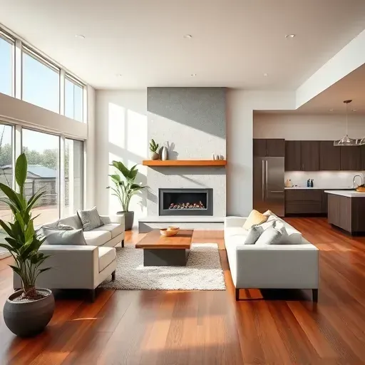 Completed home remodel in San Jacinto featuring a cozy living room with natural light, hardwood floors, and modern decor.