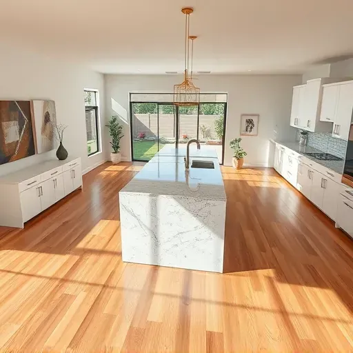 Completed home remodeling in Loma Linda, CA, featuring an open-concept living area with hardwood floors and modern kitchen.