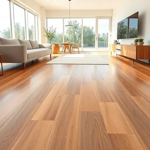 Luxury vinyl plank flooring in a modern Mentone home with natural wood grain texture, sleek finish, and bright minimalist decor